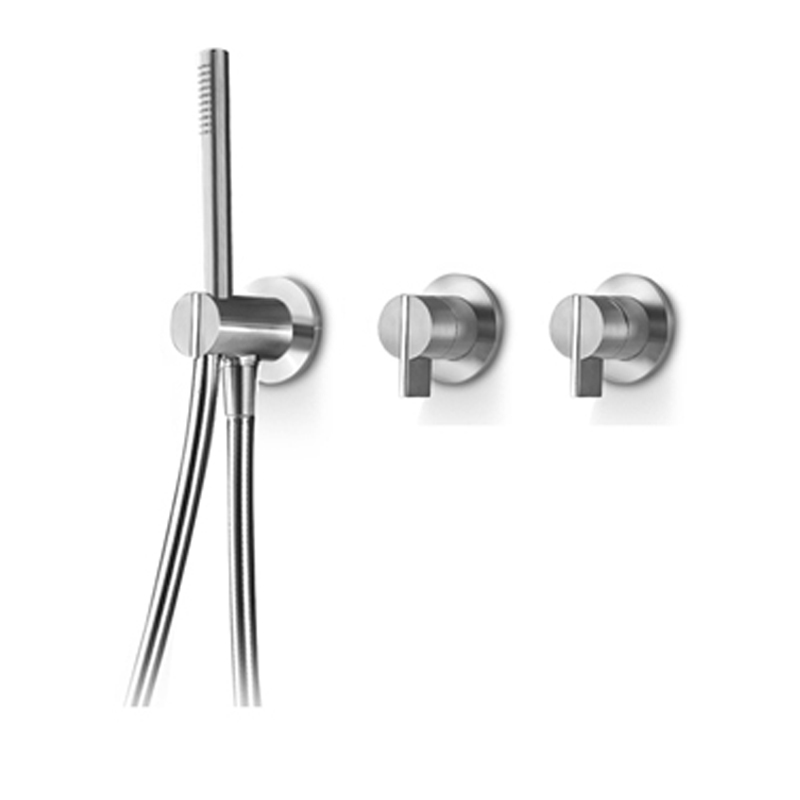 INS 211 Ванная / Душевая Блок С Ручным Душем И Дайвертом На 2 Направления Linki INSERT Сатиновая Сталь INS 211 S 334