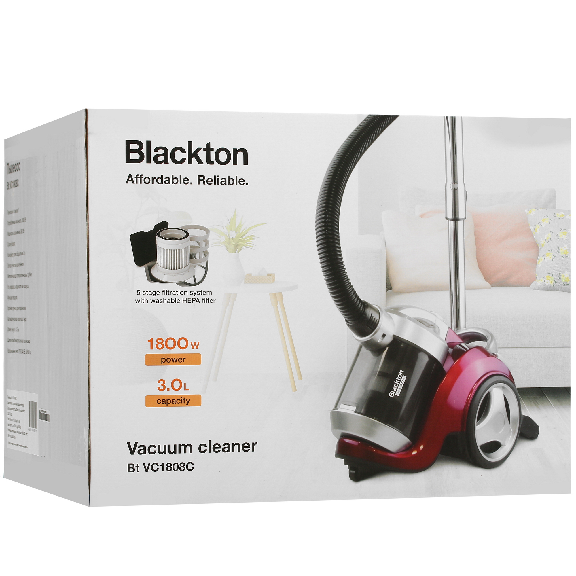 9966424 Пылесос Blackton Bt VC1808C красный STDN-0105668 - Вид №13