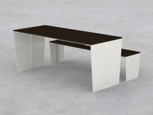 Прямоугольный стальной стол для общественных мест