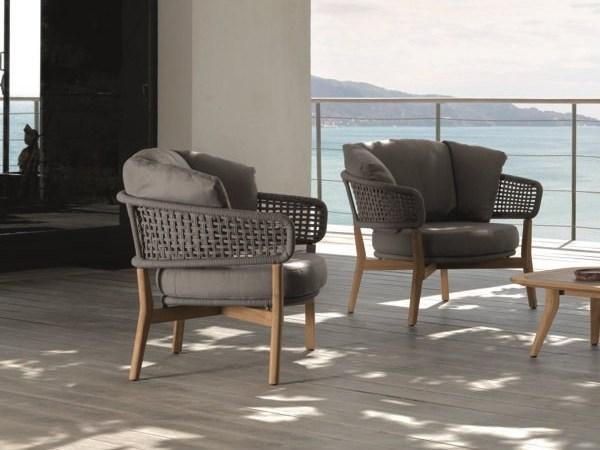 Talenti Садовое кресло со съемным чехлом из синтетической ткани с подлокотниками Moon teak Montekpl - Вид №1