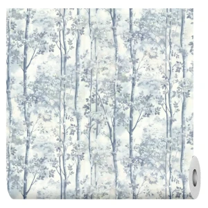 VOG COLLECTION Dforest - Флизелиновые обои бежево-голубые с текстурой леса 89394818