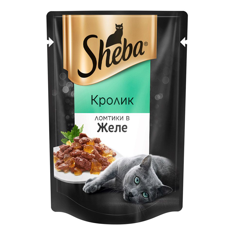 ПР0033077 Корм для кошек Appetito Кролик желе пауч 85г SHEBA 