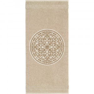 LEI_443_71_140 Полотенце 65/140 бежево-сливочный 80%хлопок 20%лен махра LEITNER