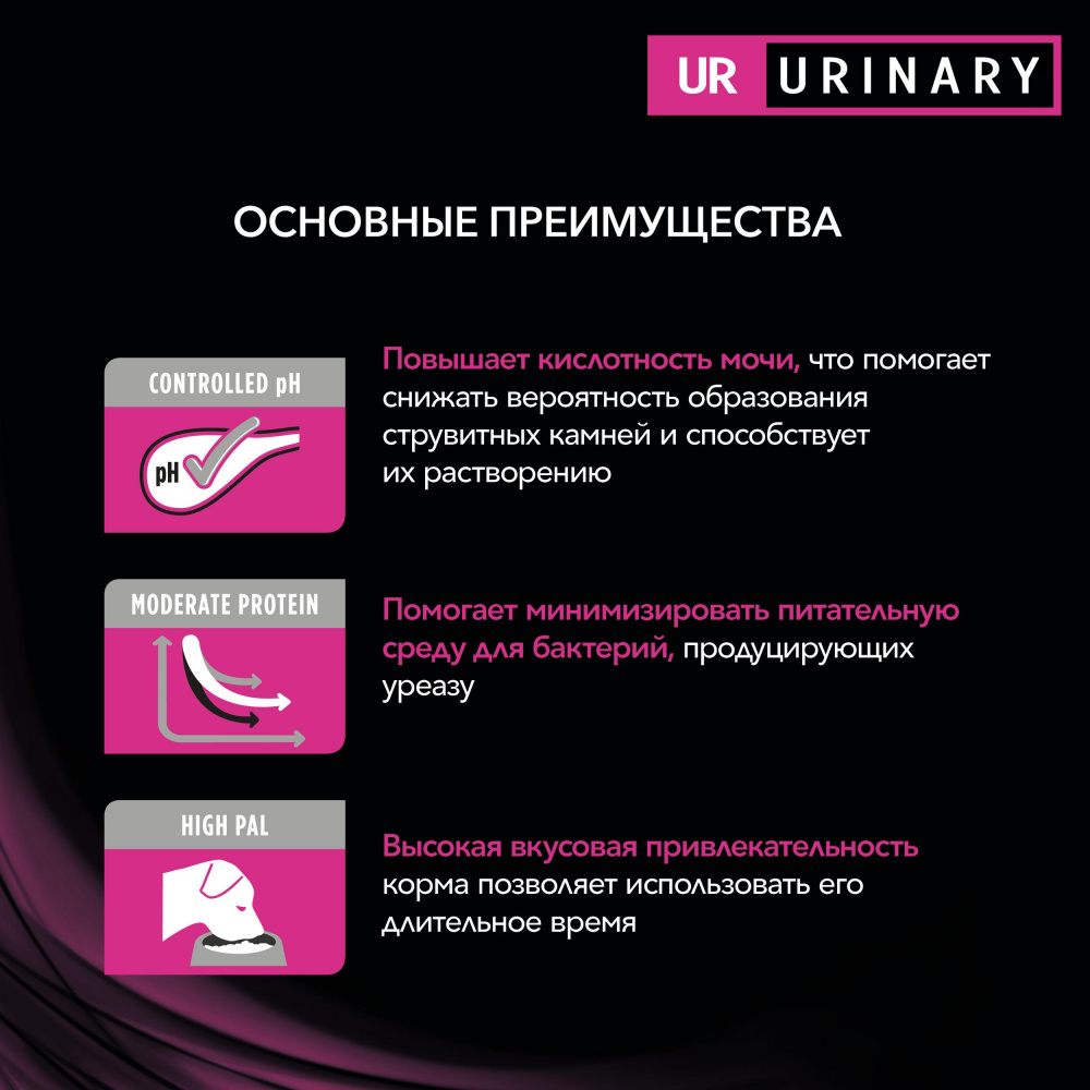 ПР0054775 Сухой корм UR Urinary™ для взрослых собак при образовании мочевых камней, Пакет, 1,5 кг Pro Plan Veterinary Diets  - Вид №4