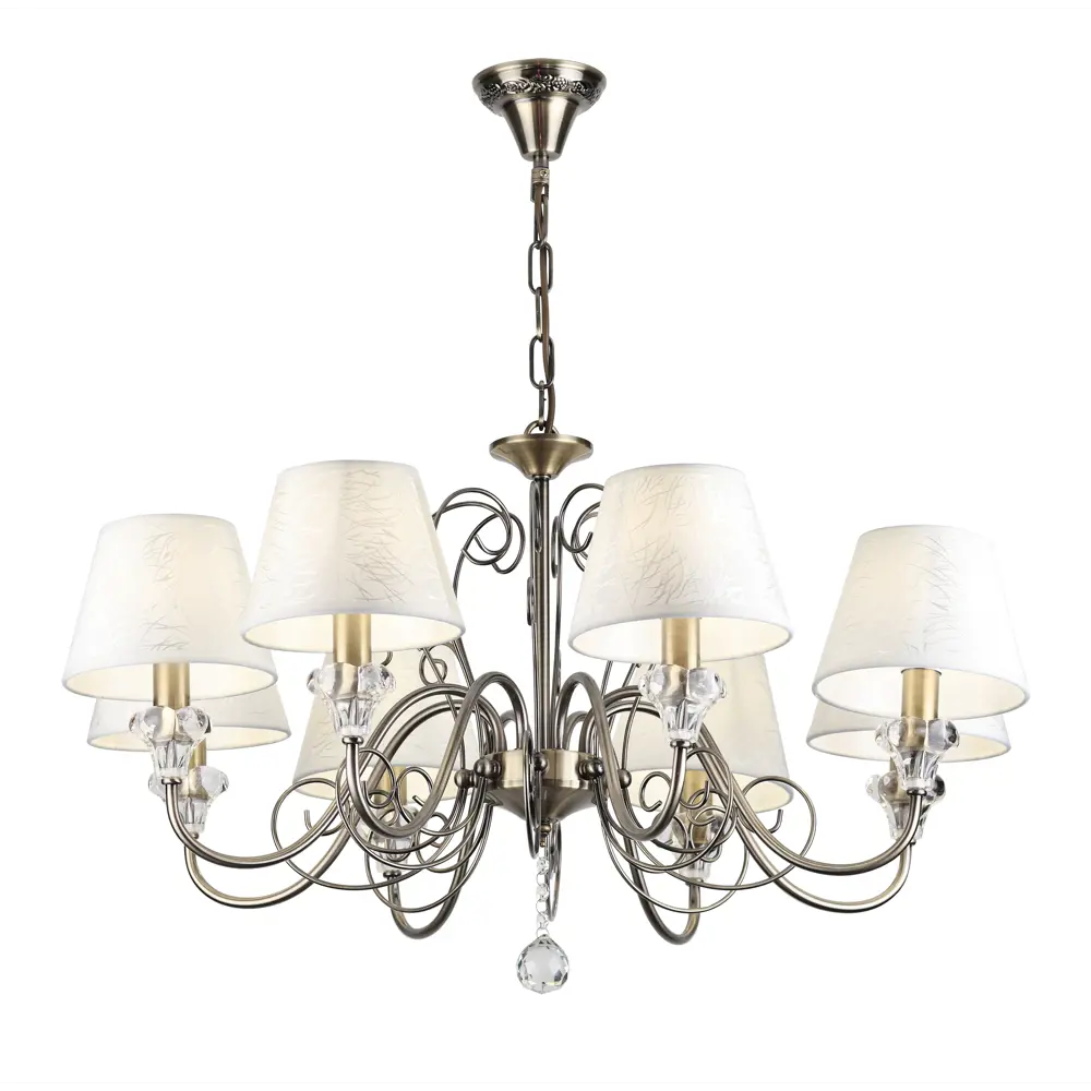 Люстра подвесная Stefania D2037-208, 8 ламп, 24 м², цвет бронза/белый Rivoli STLM-2044621