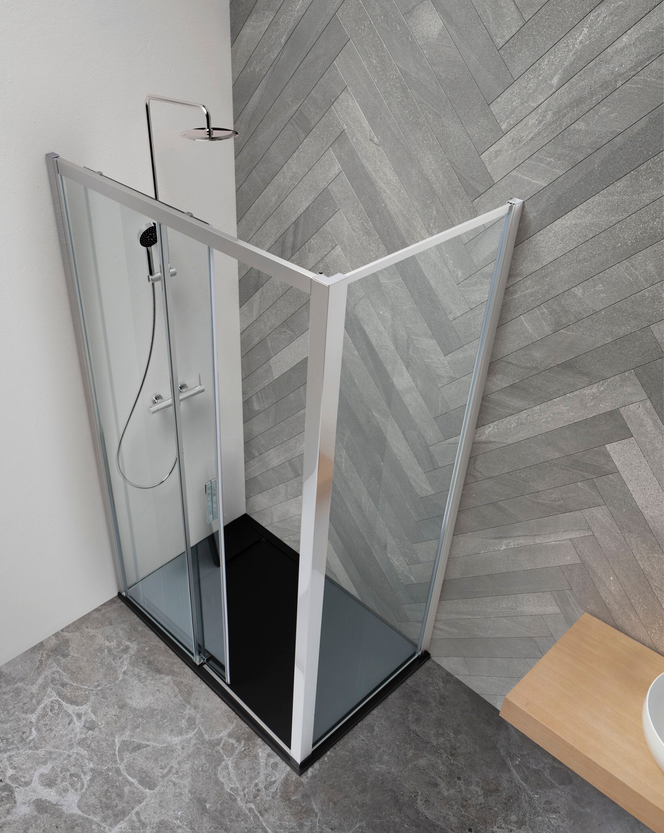 Алюминиевая и стеклянная угловая душевая кабина TAMANACO PSCQUICK ARCH-00146044 - Вид №1