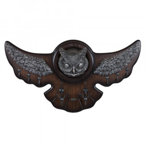 11507 Вешалка настенная Bubo Орех Оберджин Античное Серебро BOGACHO