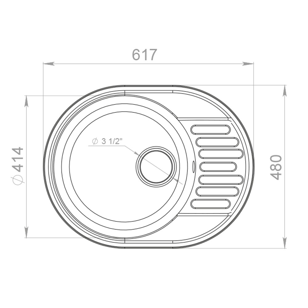 RQ34 топаз Мойка кухонная прямоугольная Raiber  - Вид №1