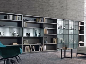 MisuraEmme Открытый деревянный книжный шкаф с подсветкой Misuraemme