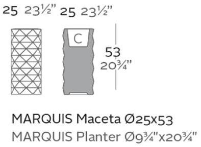 VONDOM Высокий садовый горшок с подсветкой Marquis sun-id-1507742 - Вид №6