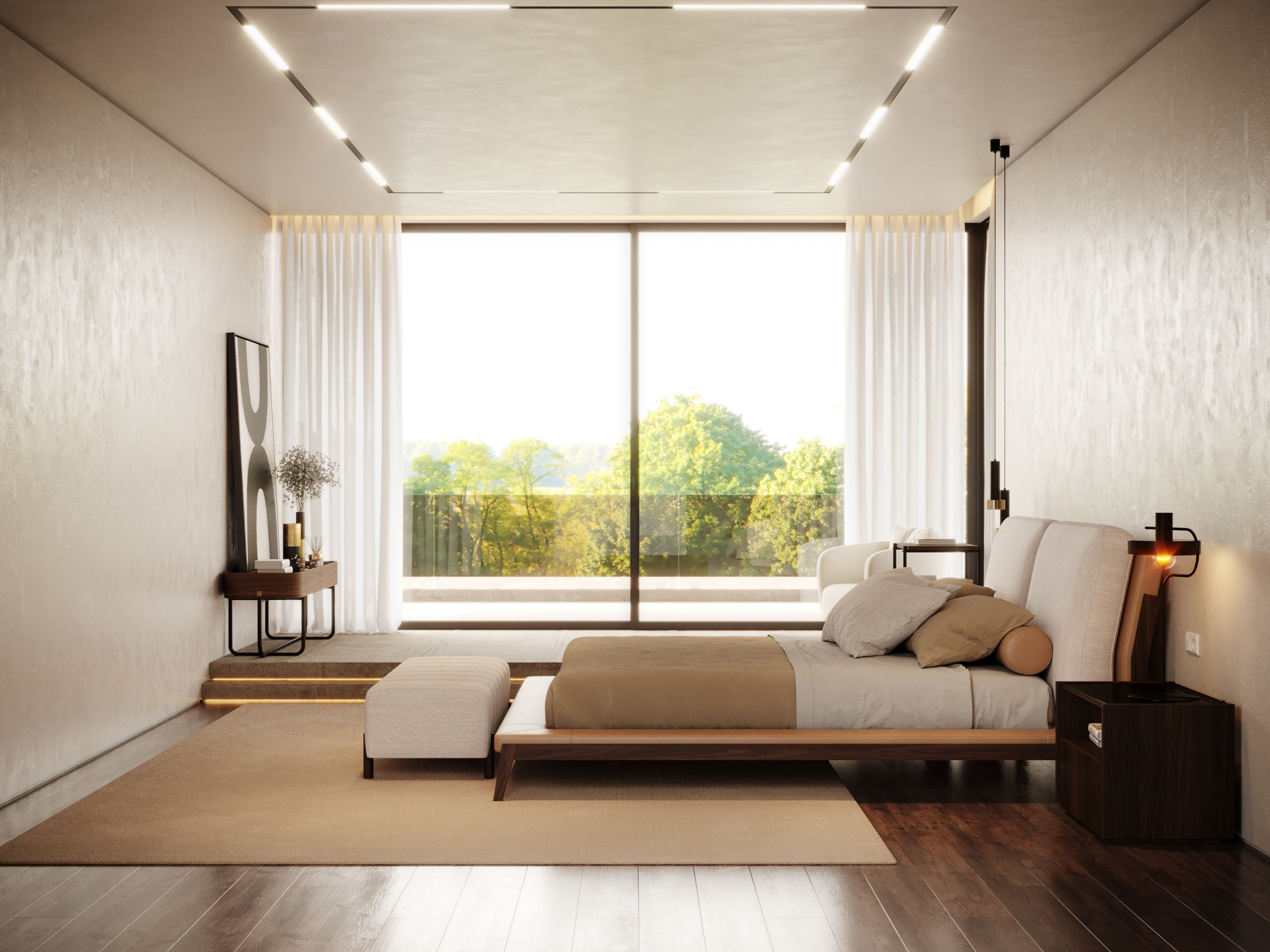 Двуспальная кровать из верблюда с мягким изголовьем Stylish Club Milos ARCH-00047409 - Вид №12