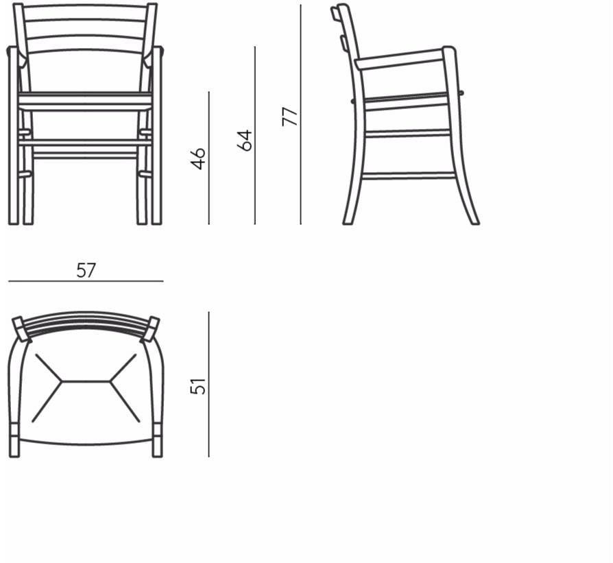 DE PADOVA Стул из бука с подлокотниками sun-id-1425158 - Вид №4