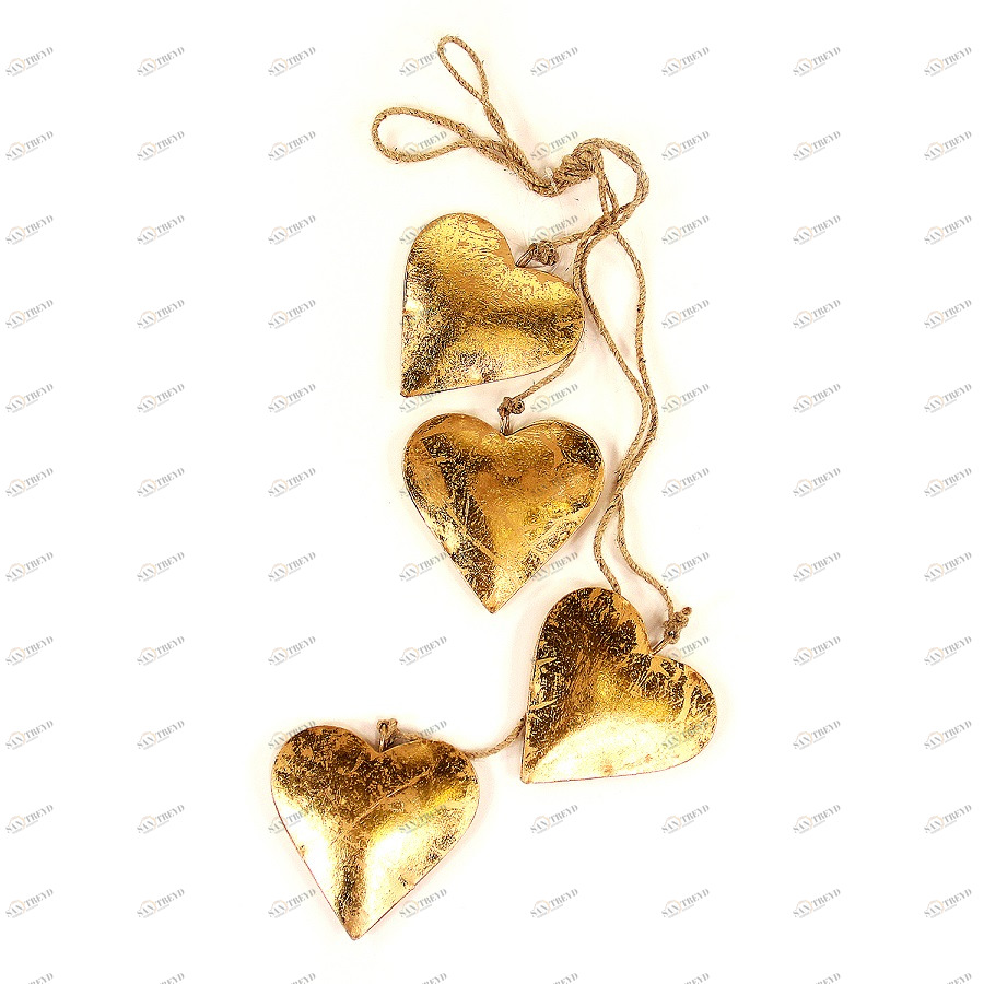 Гирлянда новогодняя подвесная "Сердца золотые" Golden hearts, 65 см ENJOYME  253060 Золото 