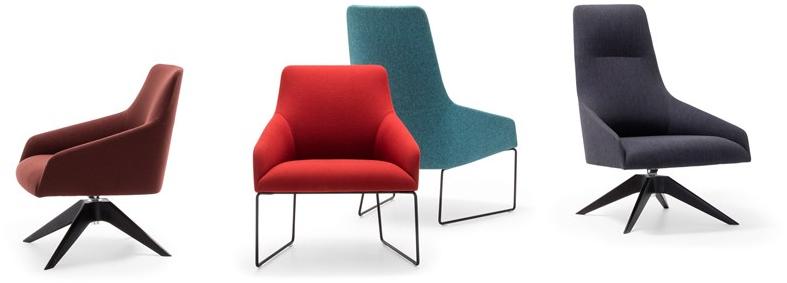 Andreu World Вращающееся кресло из ткани с 4 спицами Alya Bu1523 - Вид №3