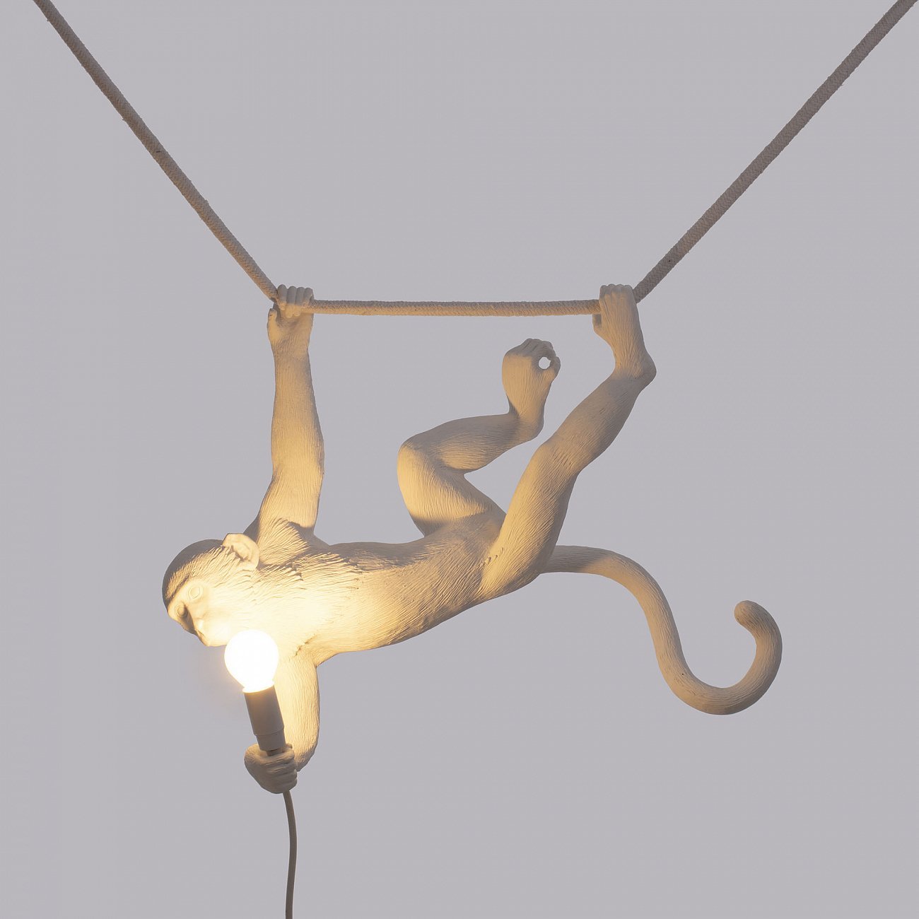 Светильник подвесной 44х59 см белый The Monkey Lamp Swing Black 14875 SELETTI ДИЗАЙНЕРСКИЕ 00-3882382 Белый  - Вид №1