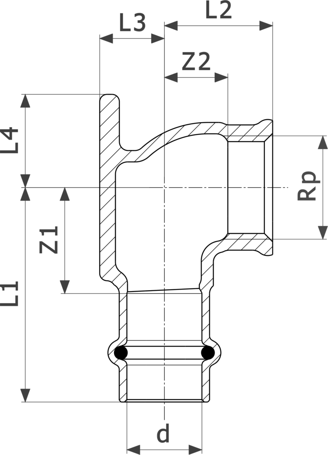 346 690 Модель 2625.5 Трубопроводные системы  Profipress G  Водорозетки Santreyd  - Вид №3