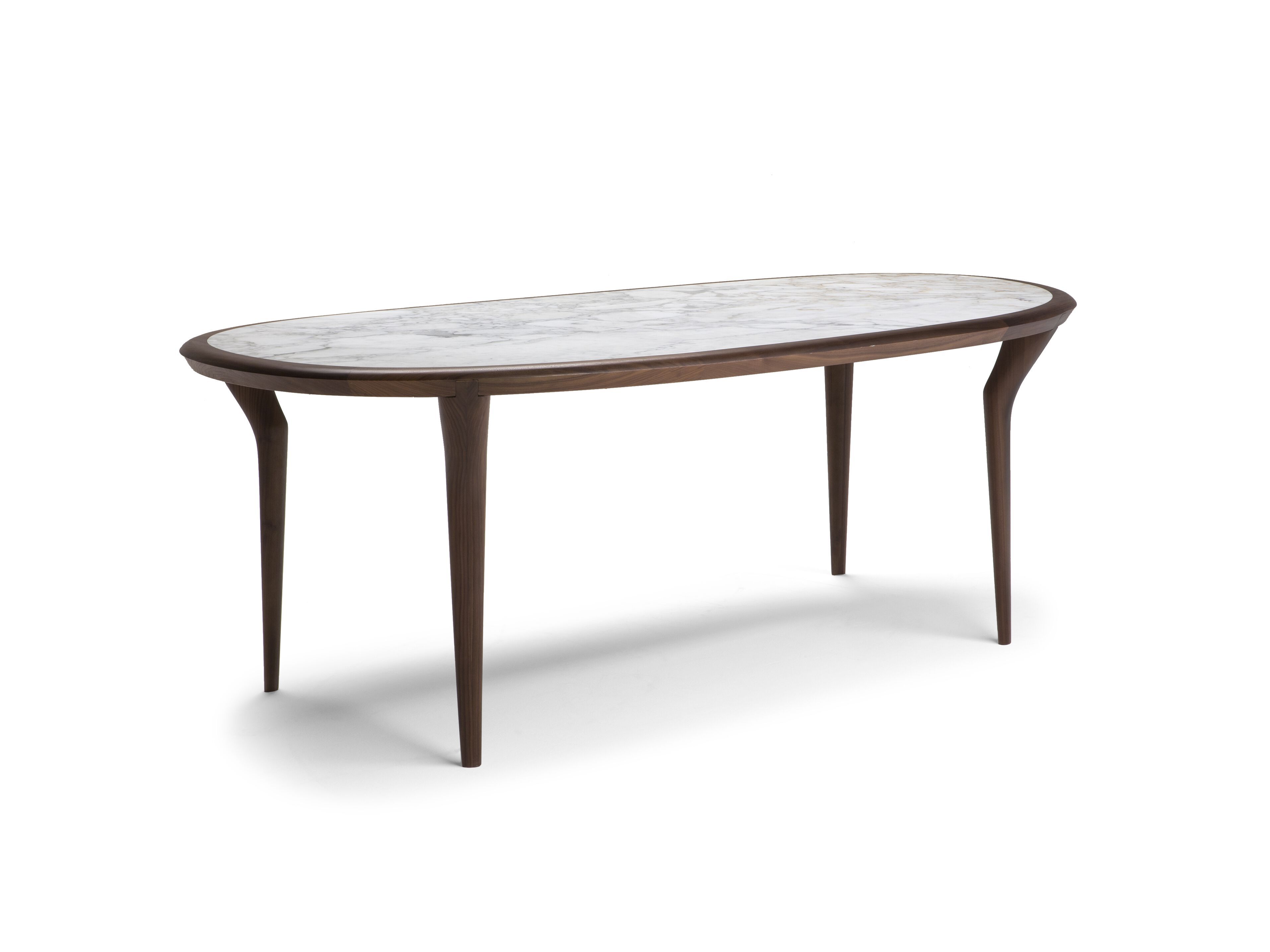 Овальный стол с мраморным верхом и основанием из грецкого ореха Natuzzi Italia пышная ARCH-00096292 - Вид №3