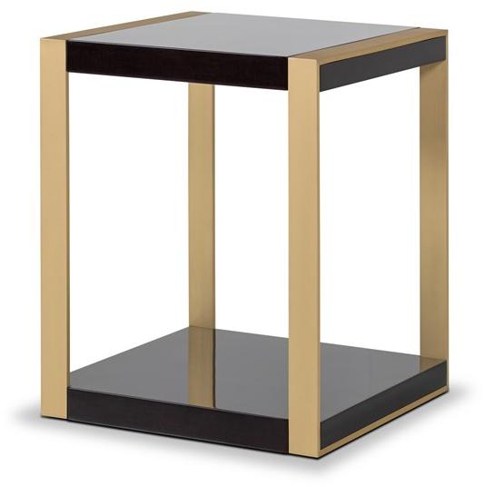 Stylish Club Квадратный журнальный столик из латуни и дерева Empire Scf.e04 - Вид №1