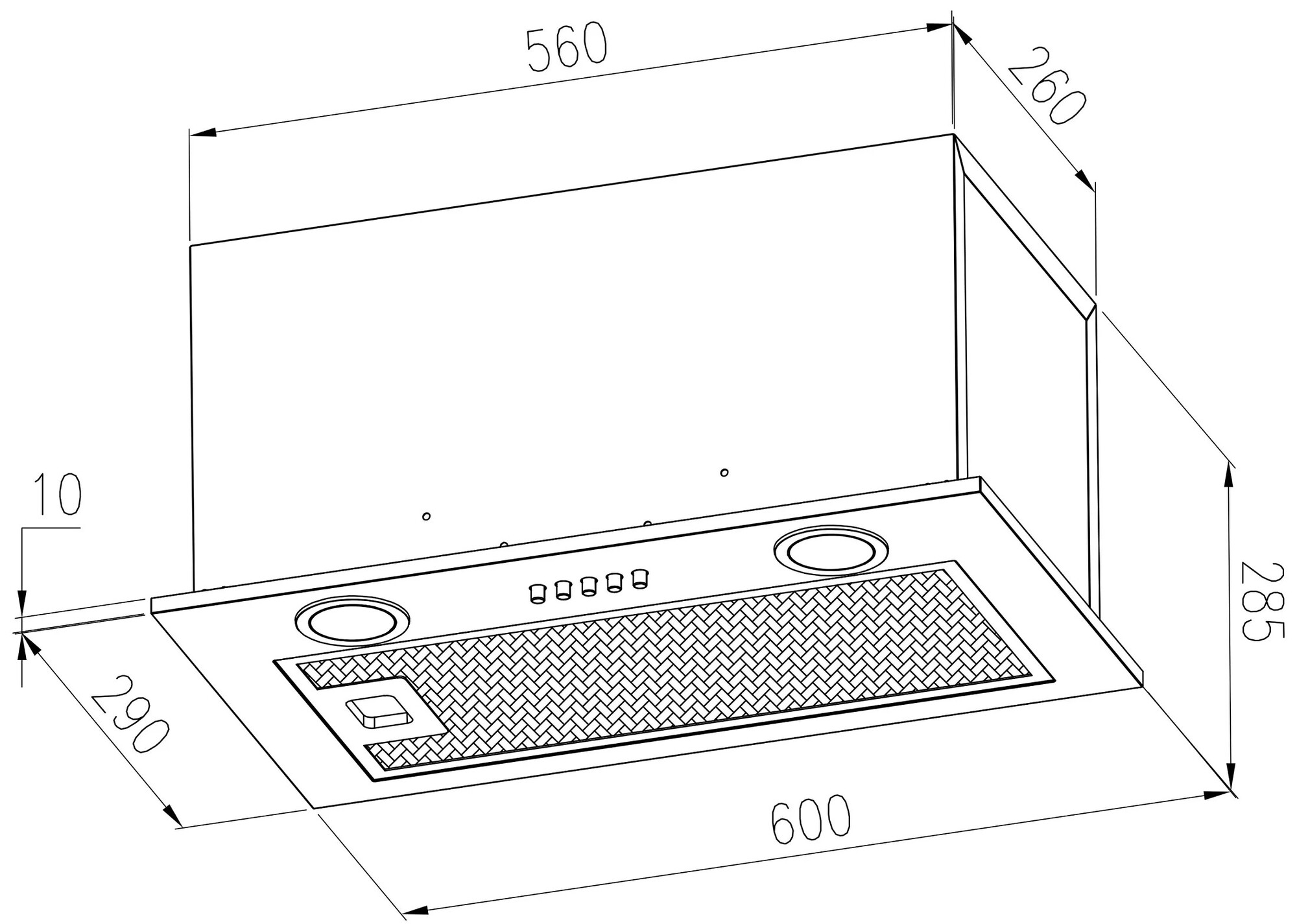 9168684 Вытяжка полновстраиваемая Meferi INBOX60WH ULTRA белый STDN-0016193 - Вид №9