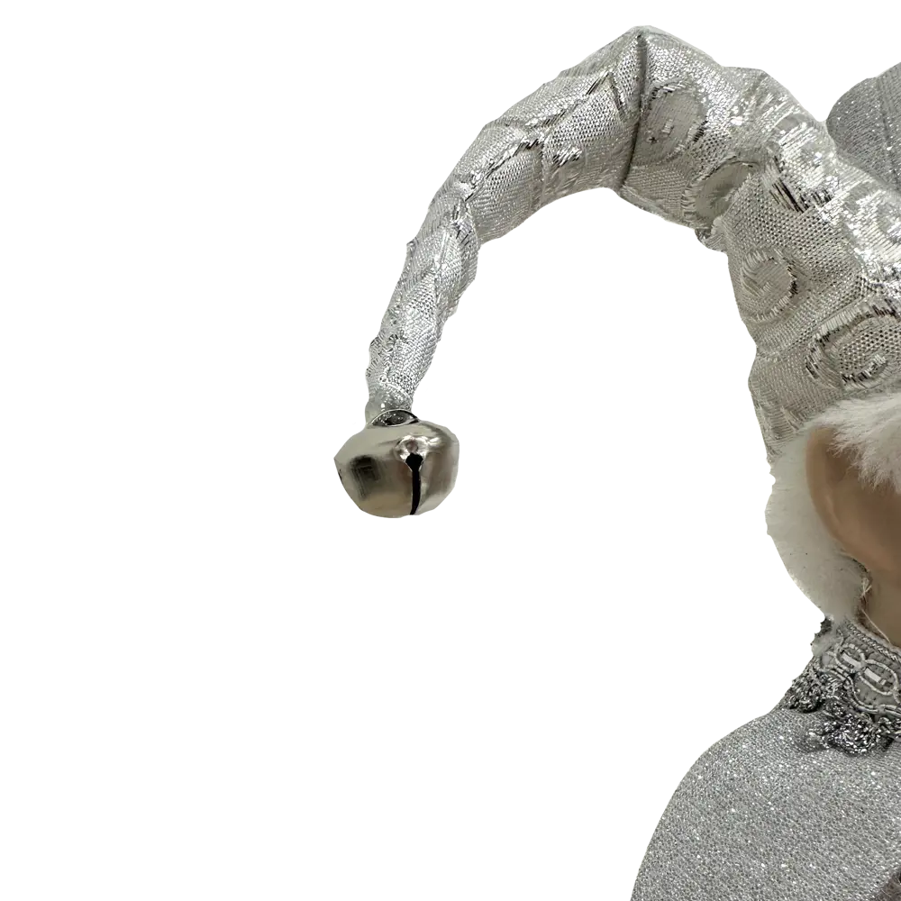 89381689 Декоративная фигура кукла Арлекин на шаре 40.5x20 см серебряный STLM-1407811 Santreyd Christmas - Вид №6