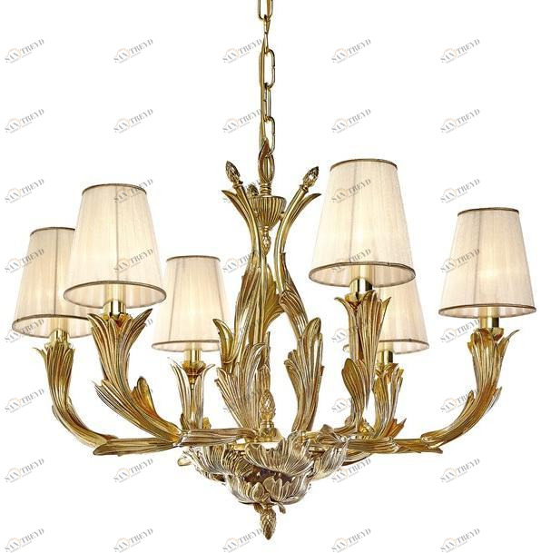 Possoni Illuminazione Французская золотая люстра с абажурами Sibilla 330/6-p