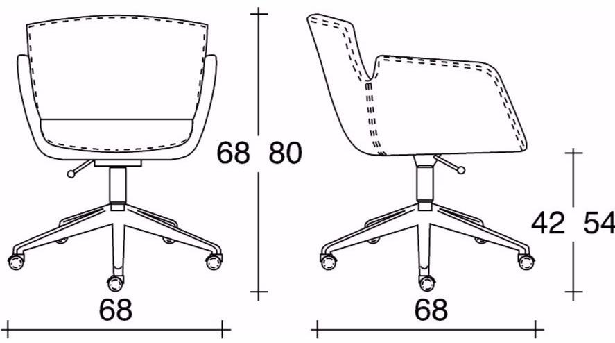 TALIN Регулируемое по высоте офисное кресло из кожи с 5 спицами и колесами Nubia sun-id-1442925 - Вид №1