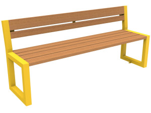 Скамья из окуме со спинкой