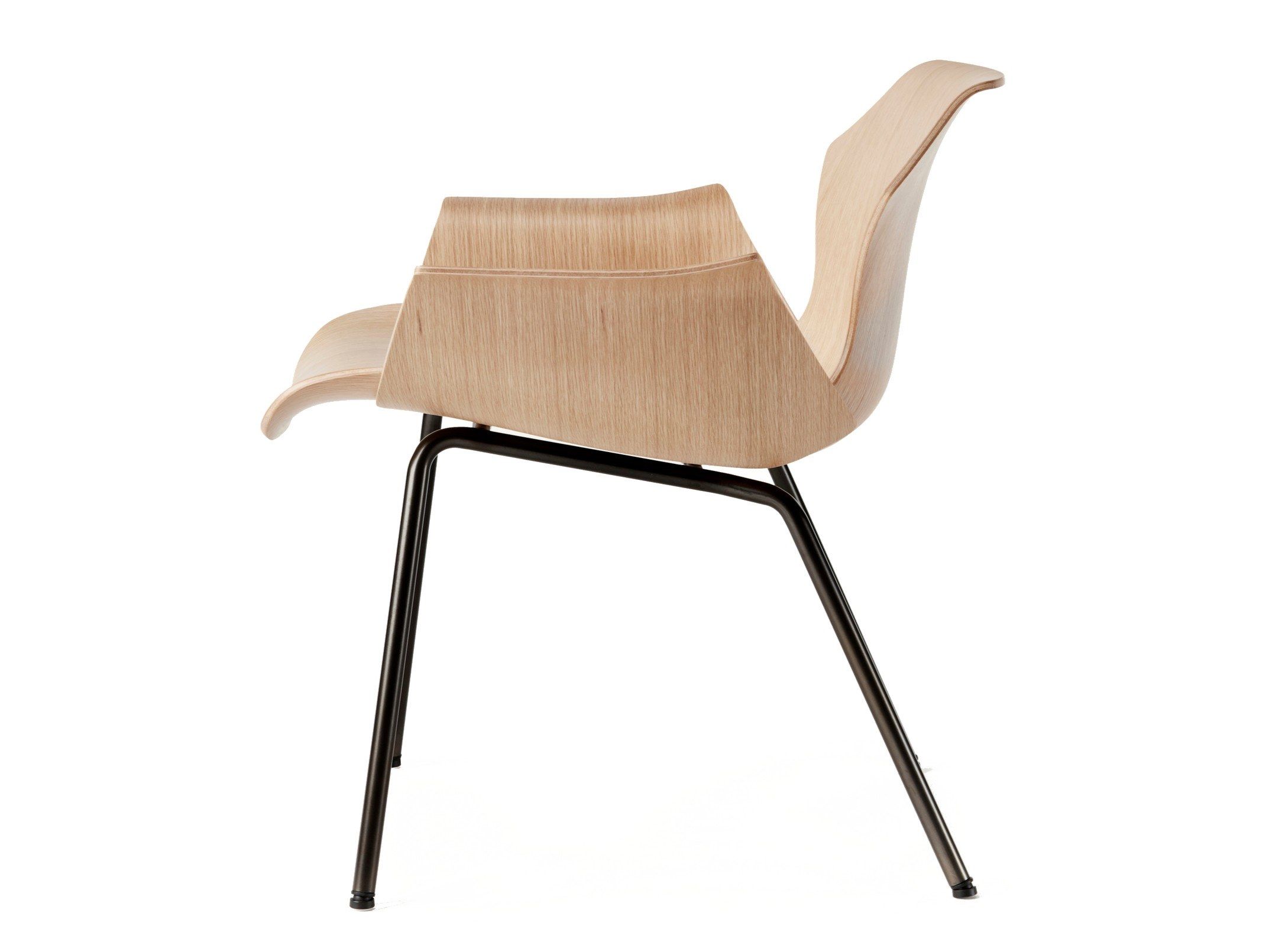 Стальное и деревянное кресло с подлокотниками BassamFellows Petal ARCH-00063917 - Вид №7