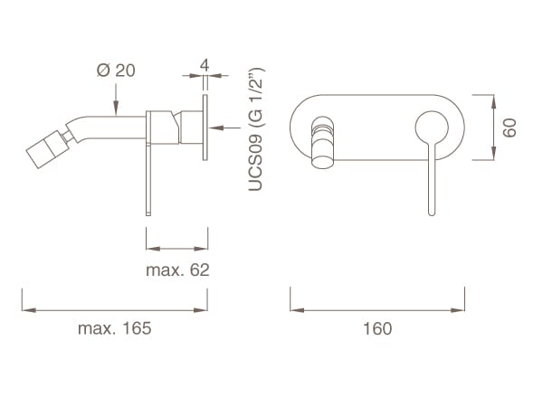 Настенный смеситель с регулируемым дозирующим изливом CEADESIGN INNOVO ARCH-00038872 - Вид №2