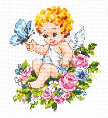 035-19 Ангел нашей любви Набор для вышивания Чудесная Игла 12 х 15 см Чудесная игла 