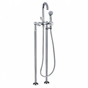 Смеситель для ванны ½" с душевым гарнитуром, напольный монтаж JOERGER Cronos Crystal