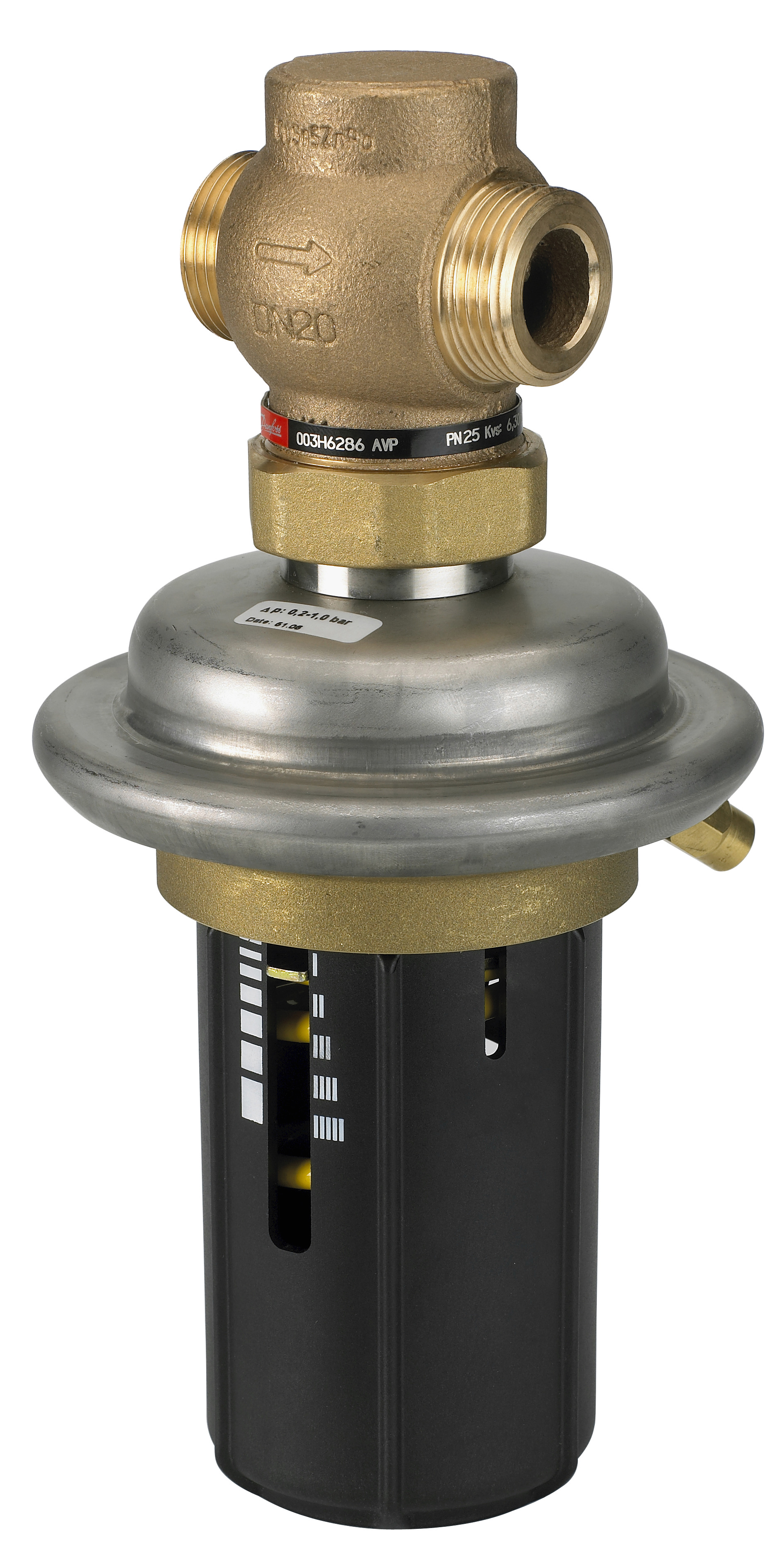 Danfoss Регулятор перепада давлений DPR для монтажа на обратном трубопроводе РПД DPR PN25 20/6,3/0,2-1,0фл./обр. 003H6128  - Вид №28