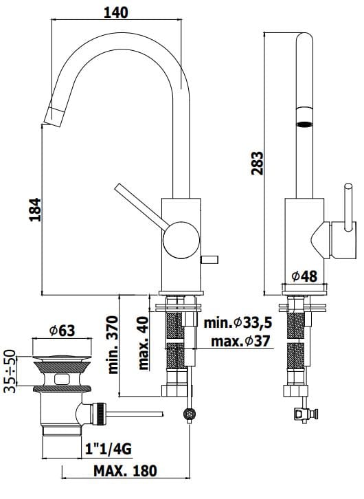 Смеситель для кухни с автоматическим сливом RUBINETTERIA PAFFONI Light ARCH-00001699 - Вид №2