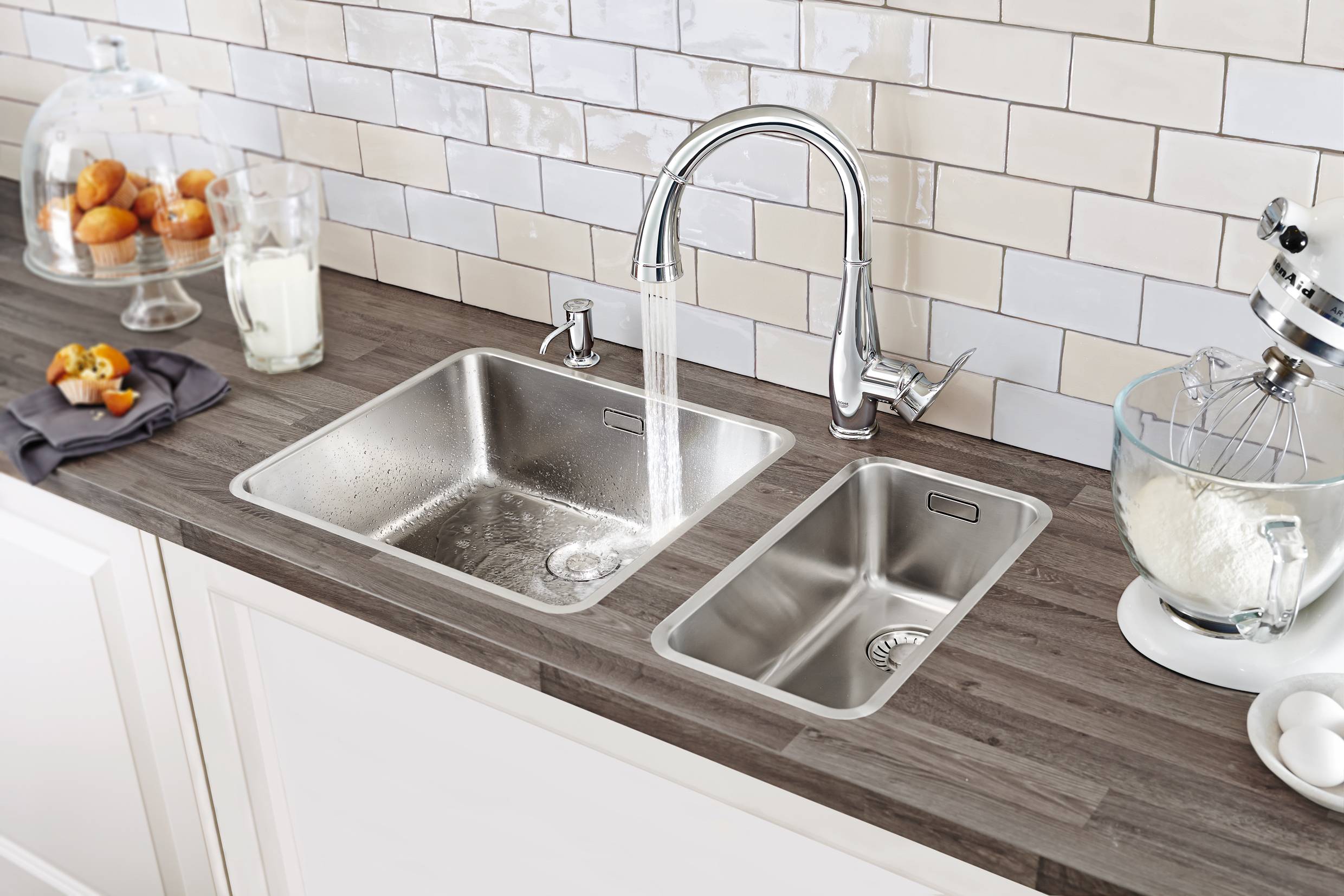 Смеситель для кухни GROHE Parkfield с выдвижным изливом/лейкой, хром (30215001) - Вид №2
