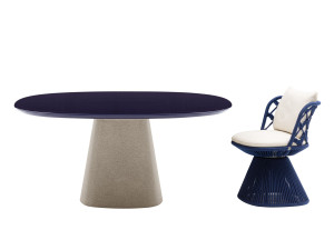 Садовый стол с бетонным основанием и керамогранитом/бетонным верхом