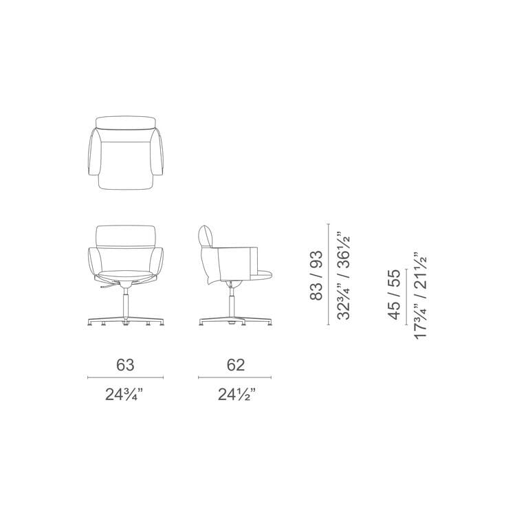 Кресло с основанием 5 спиц с колесами CAPPELLINI LUD’INA ARCH-00132318 - Вид №1