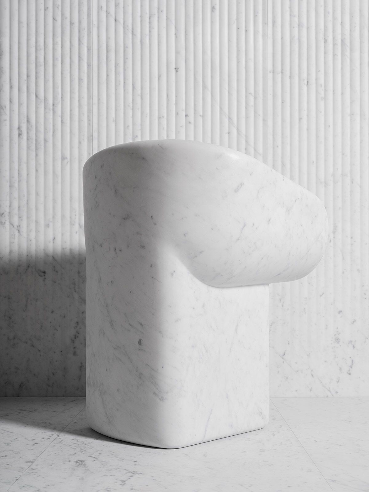 Мраморный поворотный стул с подлокотниками LUCE DI CARRARA Козимо ARCH-00110704 - Вид №2