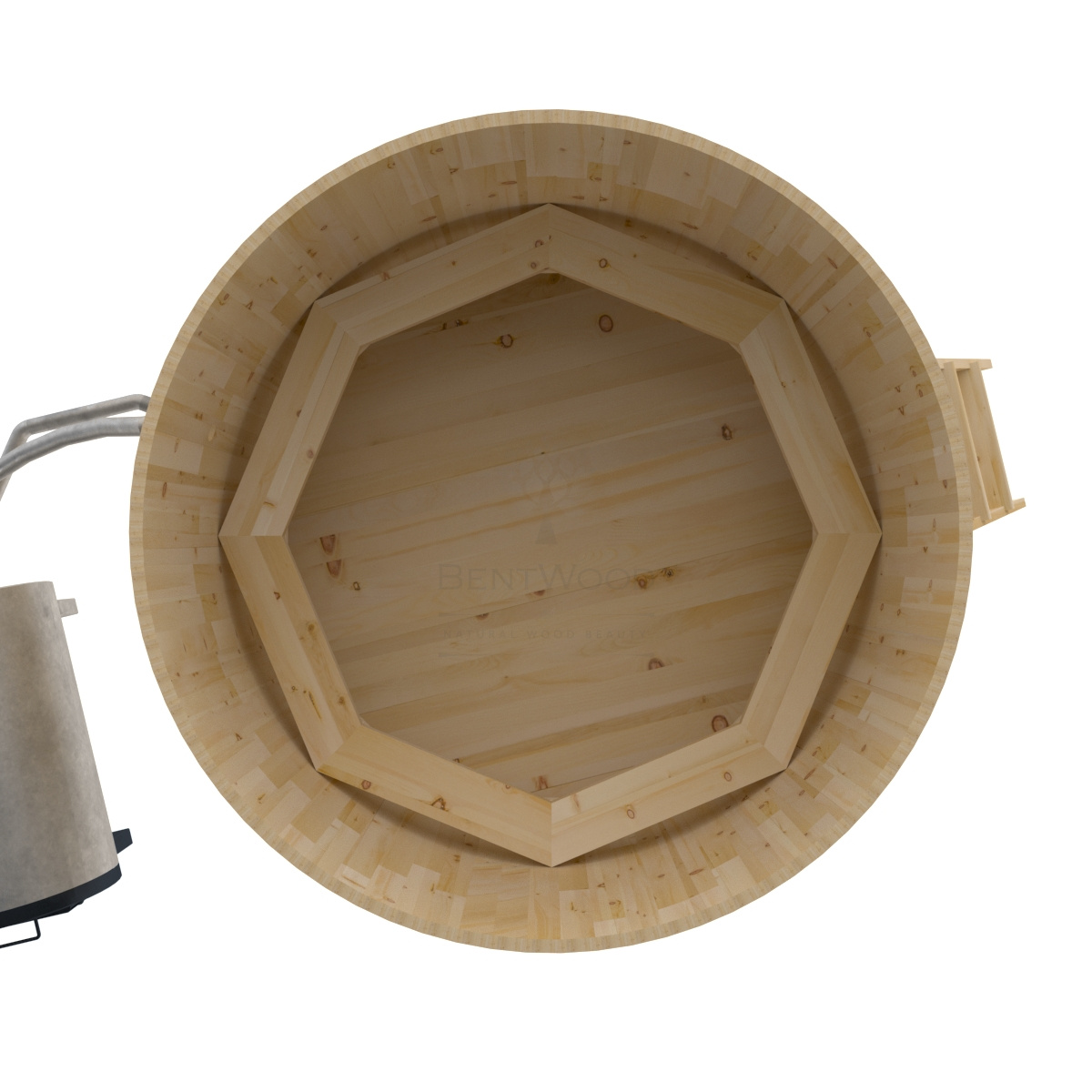 1619 Фурако из кедра D=2.1 с наружной печкой. Высота 1,2м. Исполнение "Стандарт". Alyarus  - Вид №3