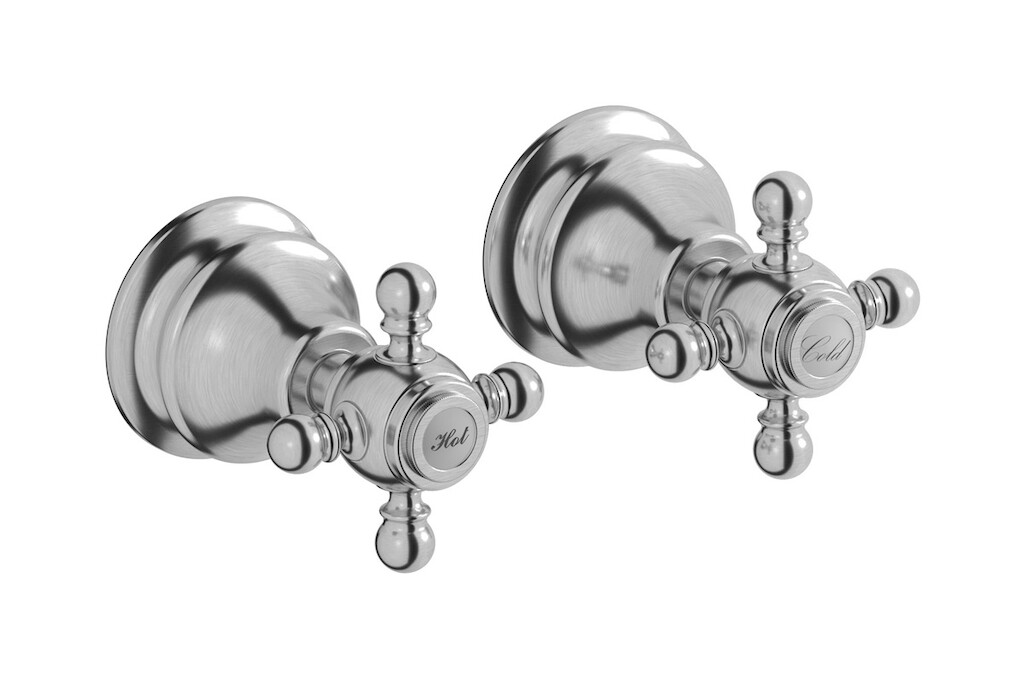 Встроенный смеситель для душа на 2 отверстия на 1 потребителя. WE ARE IB hr400ss Brushed Nickel Hermes