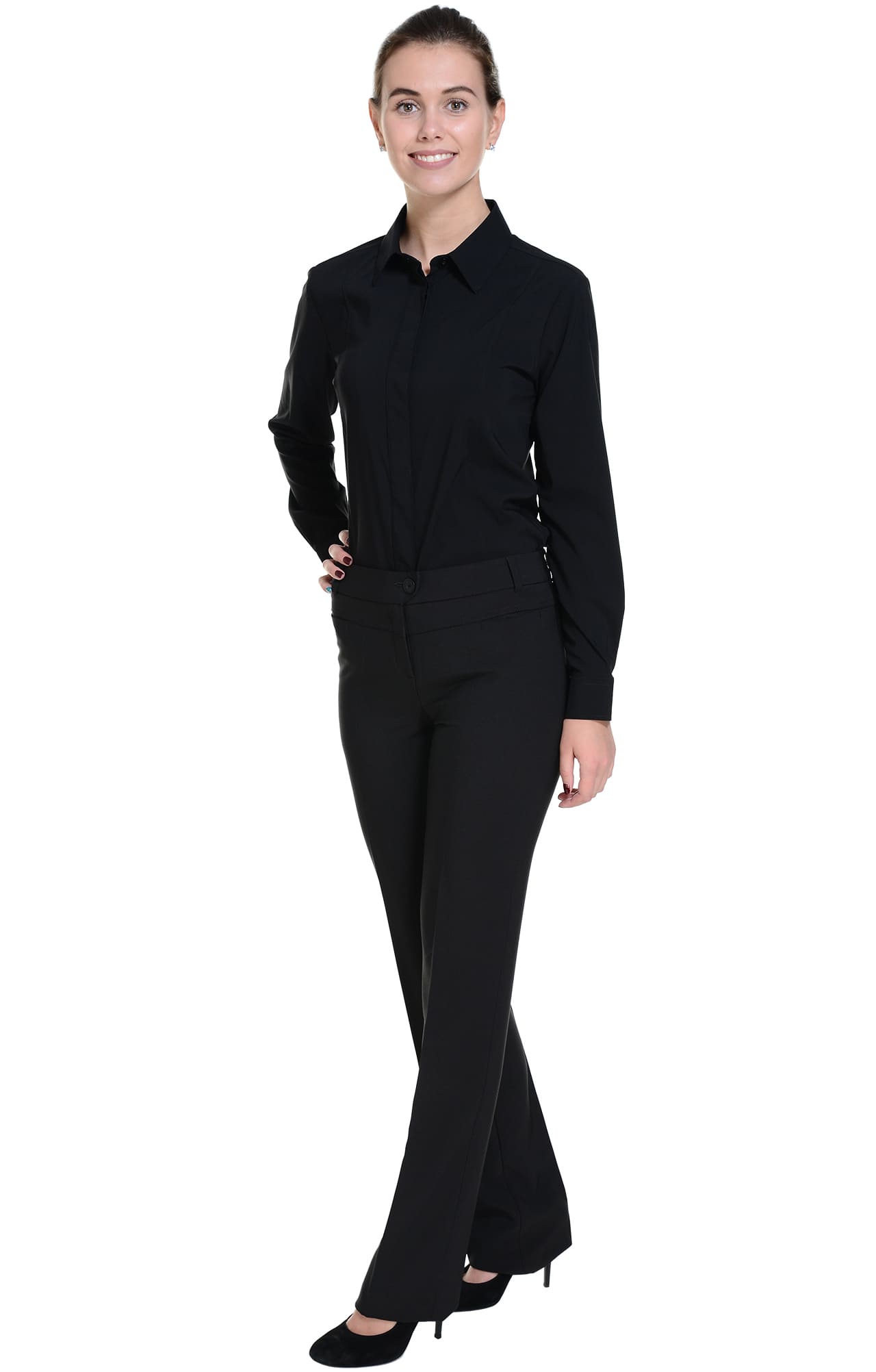62496 Рубашка женская  black El-Risto  Корпоративная одежда  размер 50 (XXL)  - Вид №3