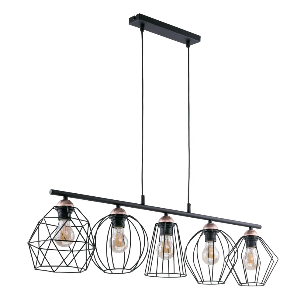 Светильник подвесной Eurosvet Galaxy 1649, 5 ламп, 24 м², цвет чёрный/медь TK Lighting STLM-2123483