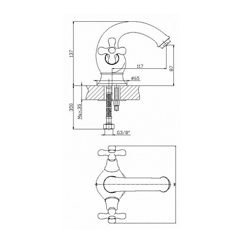 Orange Gracia M20-031cr двухвентильный смеситель для биде Хром sun-id-1517051 - Вид №1