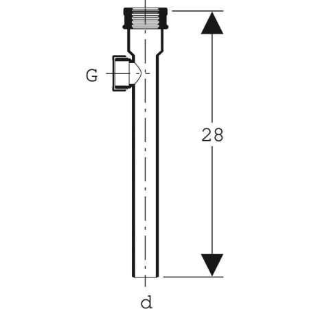 150.245.06.1 Переливная труба Geberit с дополнительным подсоединением и манжетой Geberit  - Вид №2