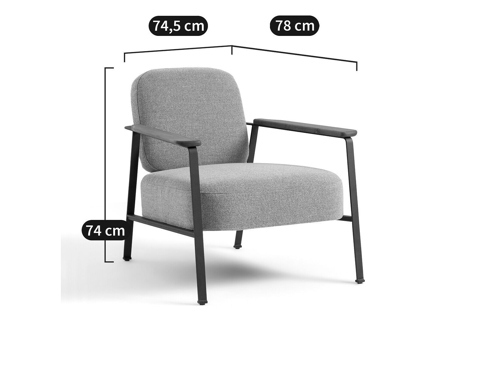 Тканевое кресло с подлокотниками AMPM ABRAXAS ARCH-00122607 - Вид №5