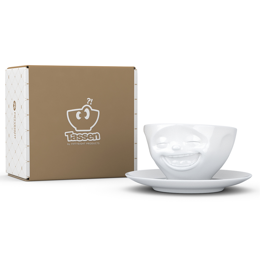 T01.47.01 Чайная пара tassen laughing 200 мл белая Tassen by FIFTYEIGHT PRODUCTS  - Вид №1