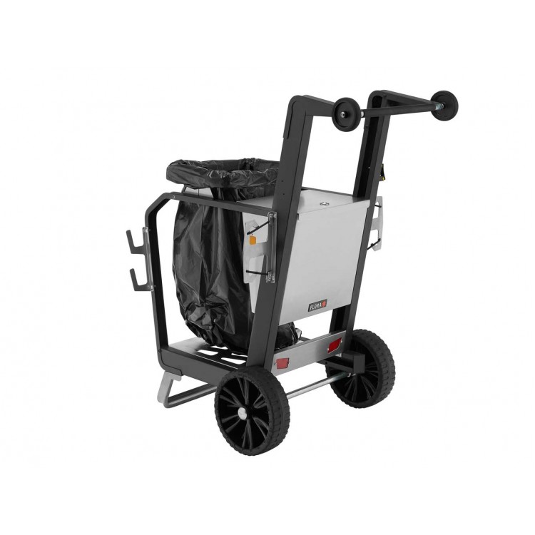 01453/1 FLORA Универсальная мусорная тележка дворника FLORA Accurato Compact для сбора отходов на улицах, в городских парках, городских придомовых территориях. Фиксированный держатель для мешка мусора 120 л  - Вид №3