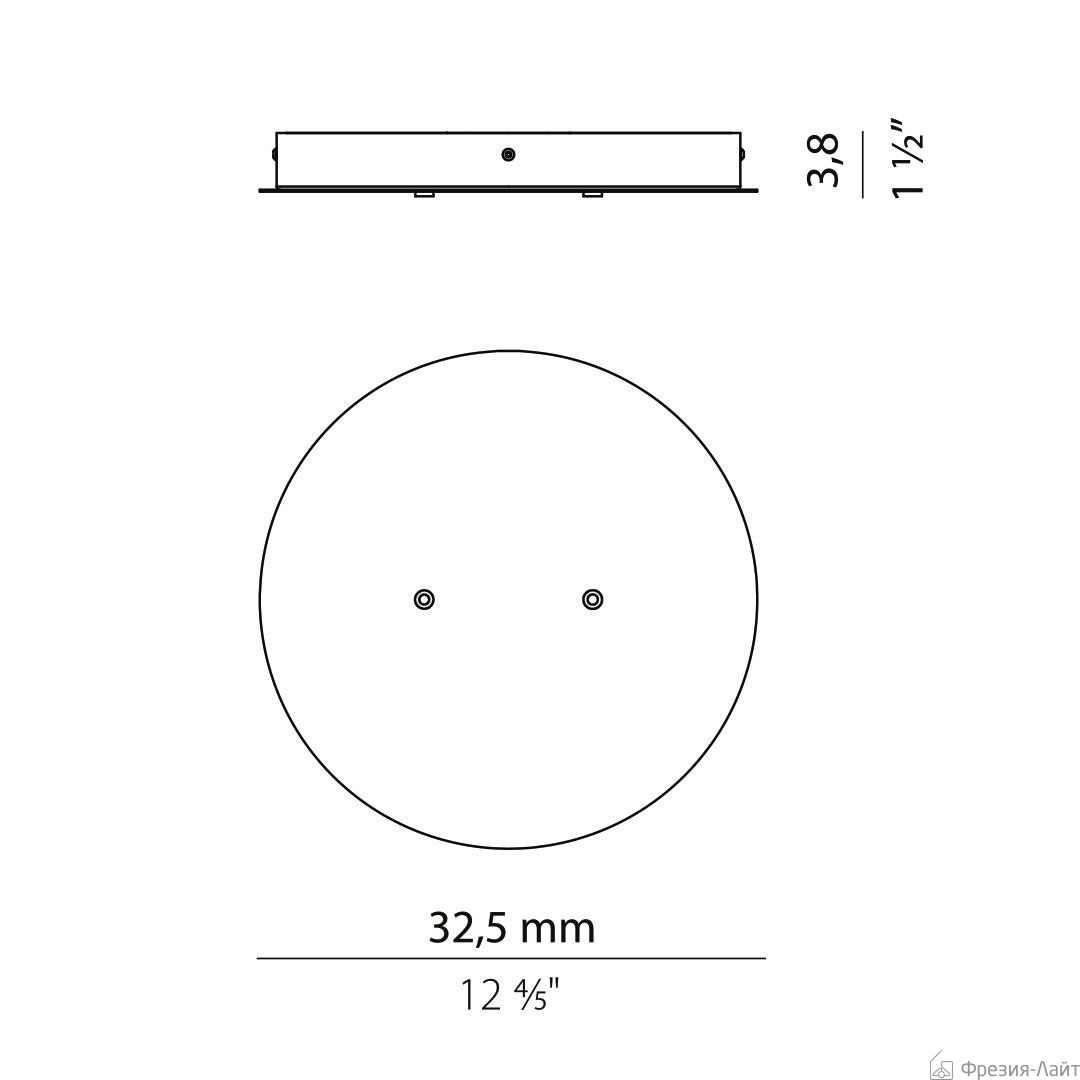 Panzeri XM03330.522.0002 Canopy for 2 fix. titan потолочный Zero 118411