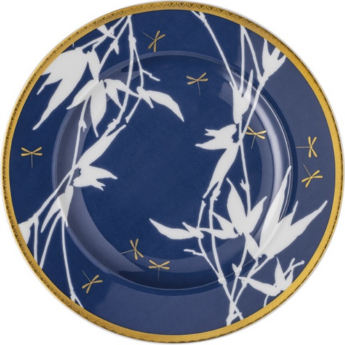 10655604 Rosenthal Набор тарелок десертных Rosenthal Турандот 18см, фарфор, синий, золотой кант, 6 шт Фарфор 
