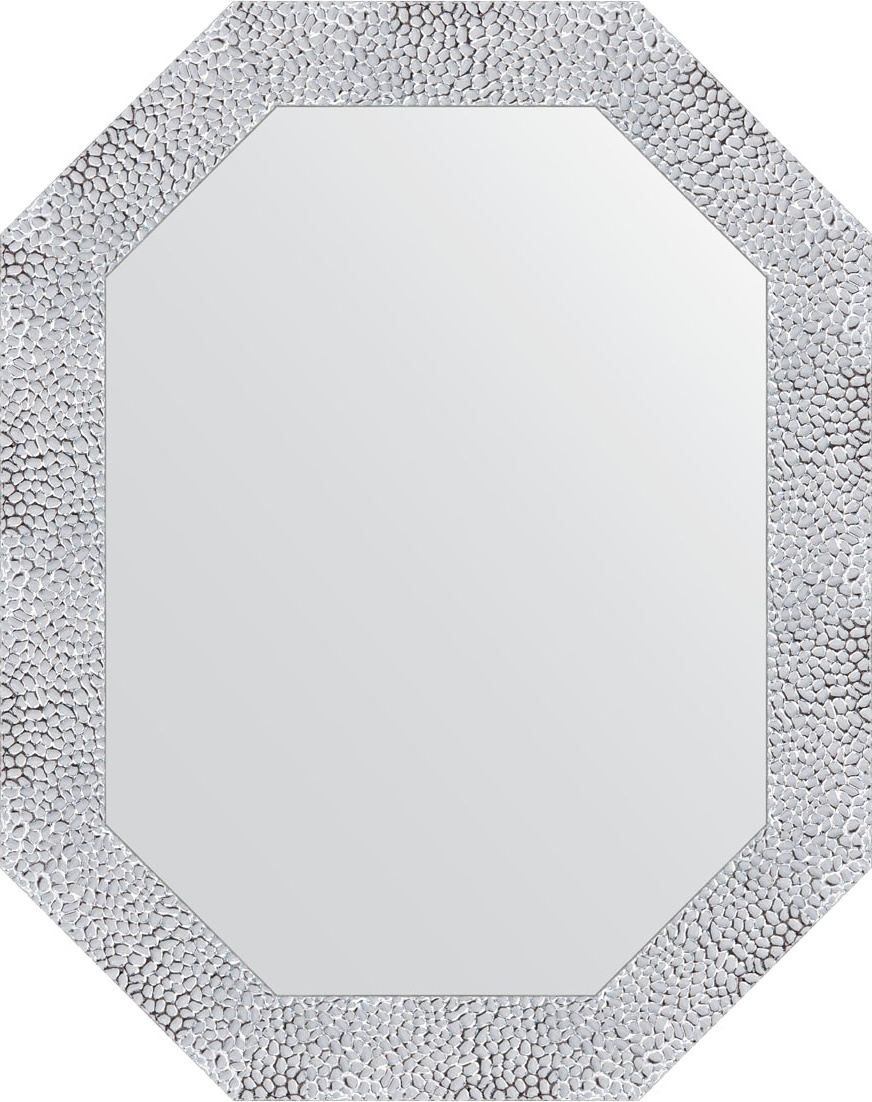 BY 7278 Зеркало в багетной раме - чеканка белая 70 mm EVOFORM Octagon
