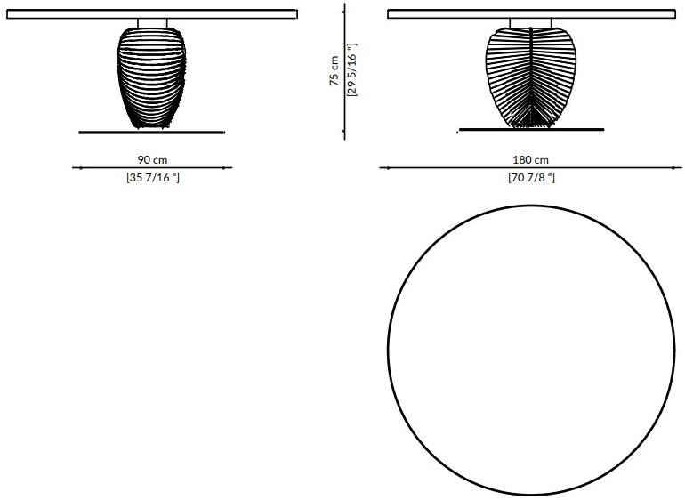 Paolo Castelli Круглый стол из дерева и лакированного стекла sun-id-1457787 - Вид №3
